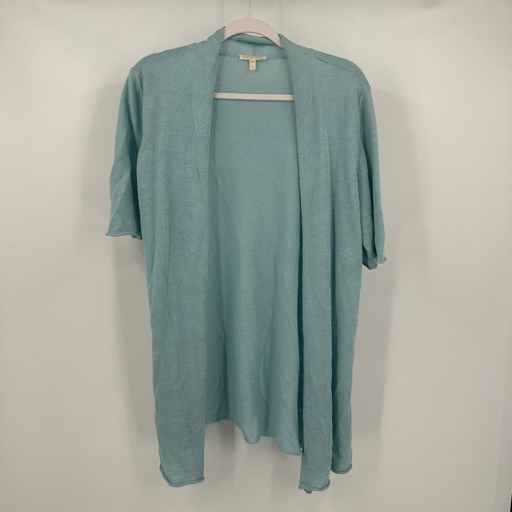 Eileen Fisher Womens Minimalist Linen Open Front Cardigan Size M‎ Pastel Capsule